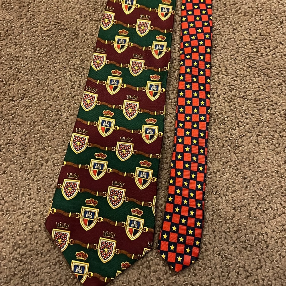 Tommy Hilfiger‎ RARE double pattern silk Tie! Father's day,Italy new vintage
